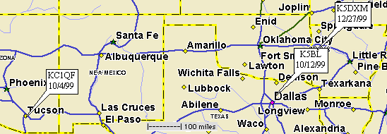 Map of 1999/2000 report sites