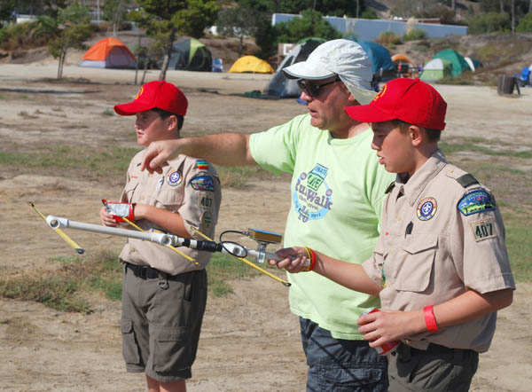 Boy Scouts doing ARDF