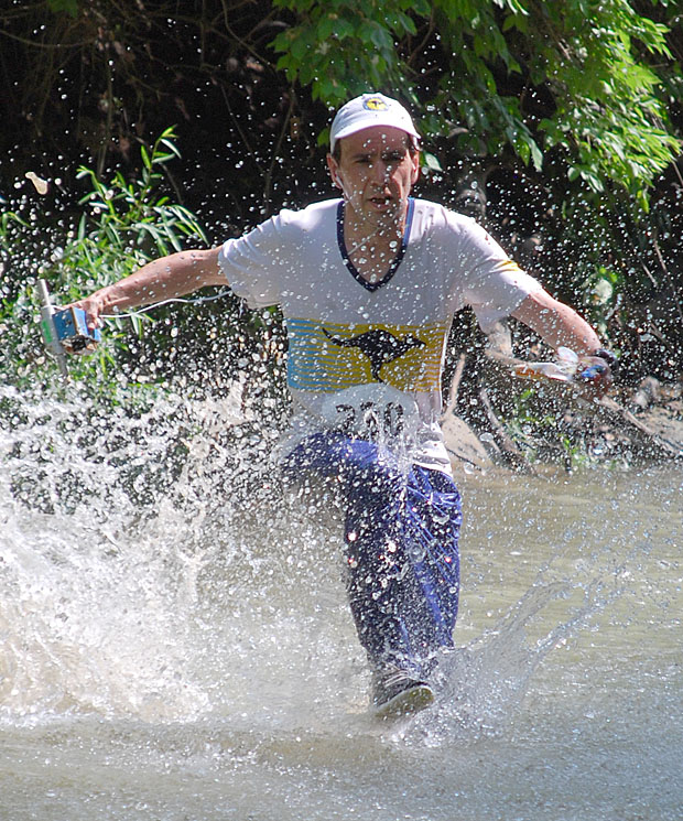 Bryan Ackerly at the 80m finish