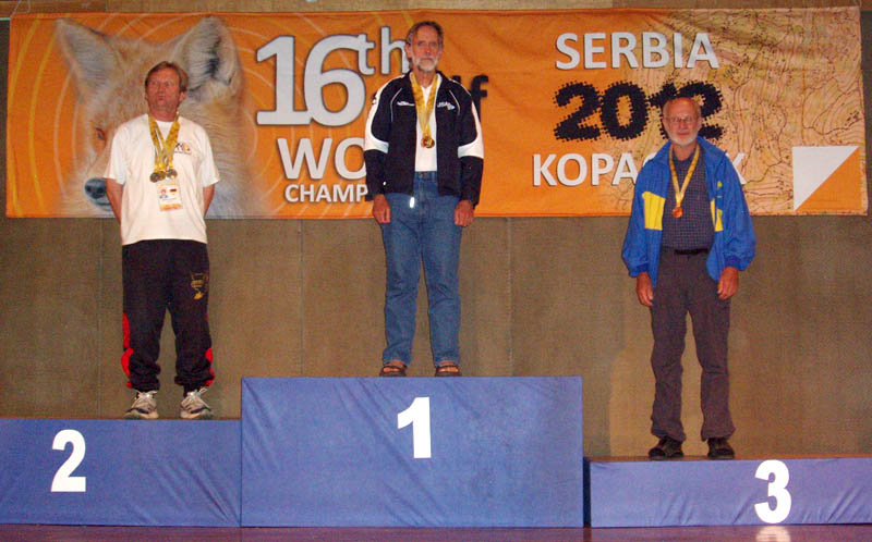 Bob Cooley on the medal stand